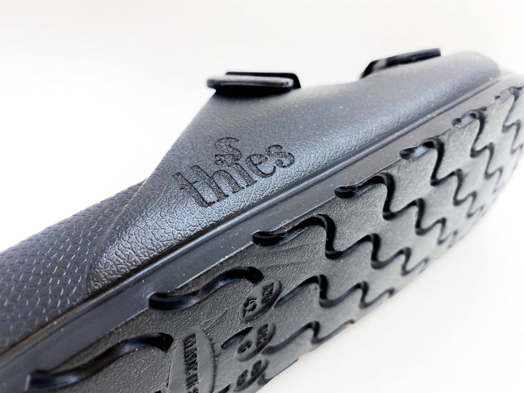 Thies 1856 ® Ecofoam vegane Sandale in Schwarz