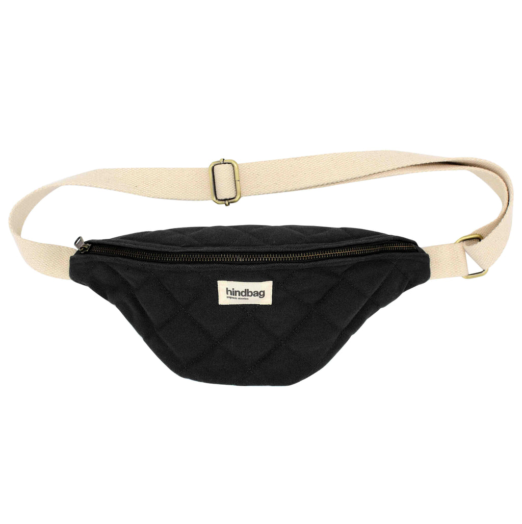 Gesteppte Gürteltasche Olivia Schwarz – Innenansicht, praktisches Fach