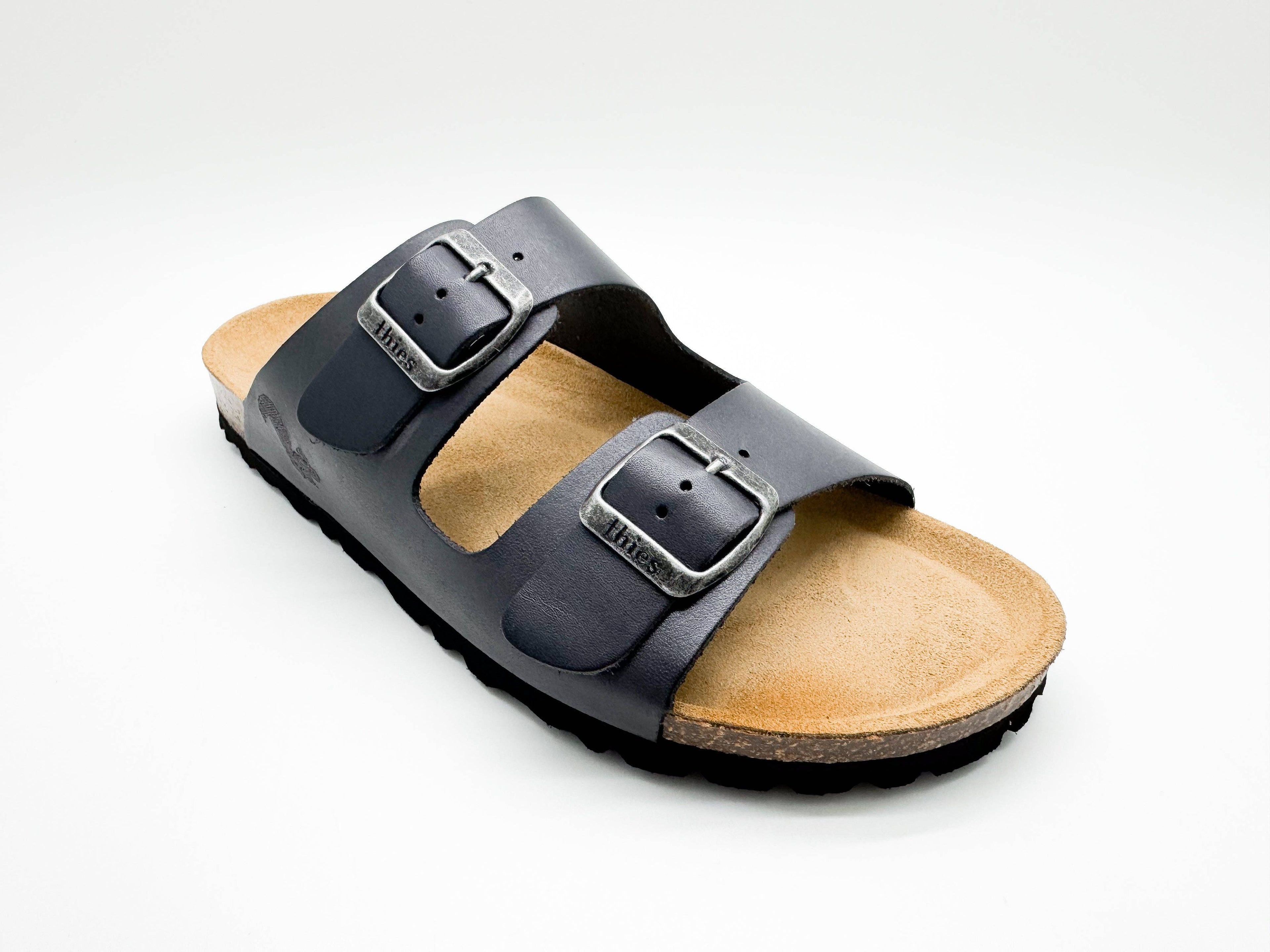 Thies 1856 ® Eco-Ledersandale Anthrazit