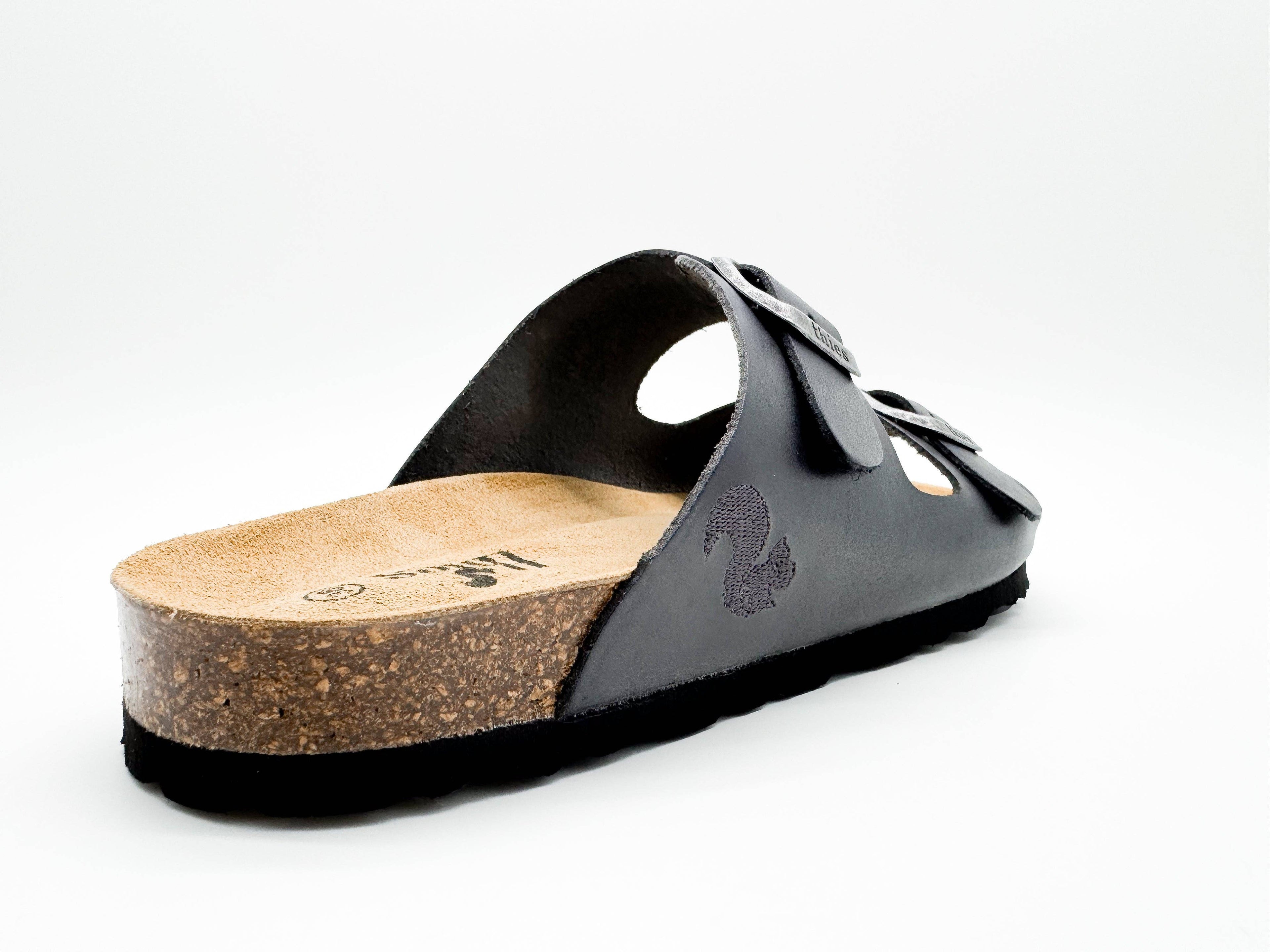 Thies 1856 ® Eco-Ledersandale Anthrazit