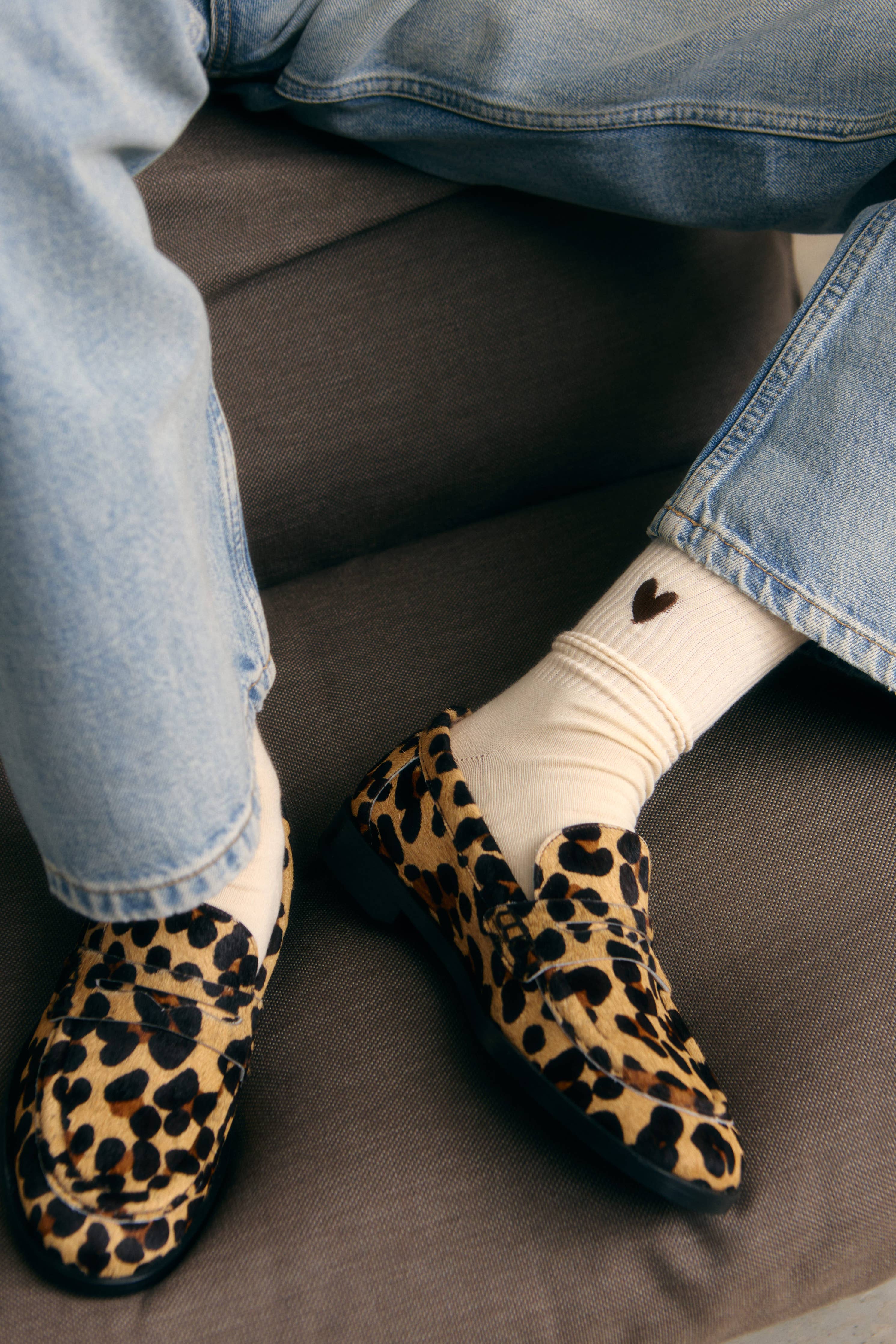 Braune Herzsocken