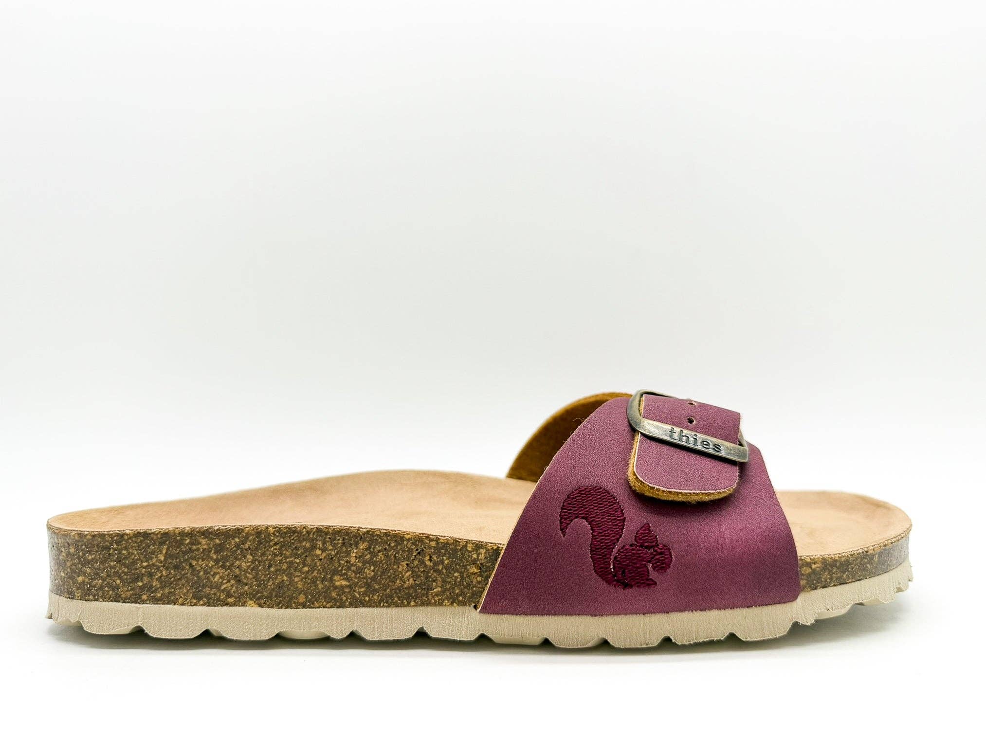 Thies 1856 ® Eco Bio Riemensandale vegan pflaumenfarben
