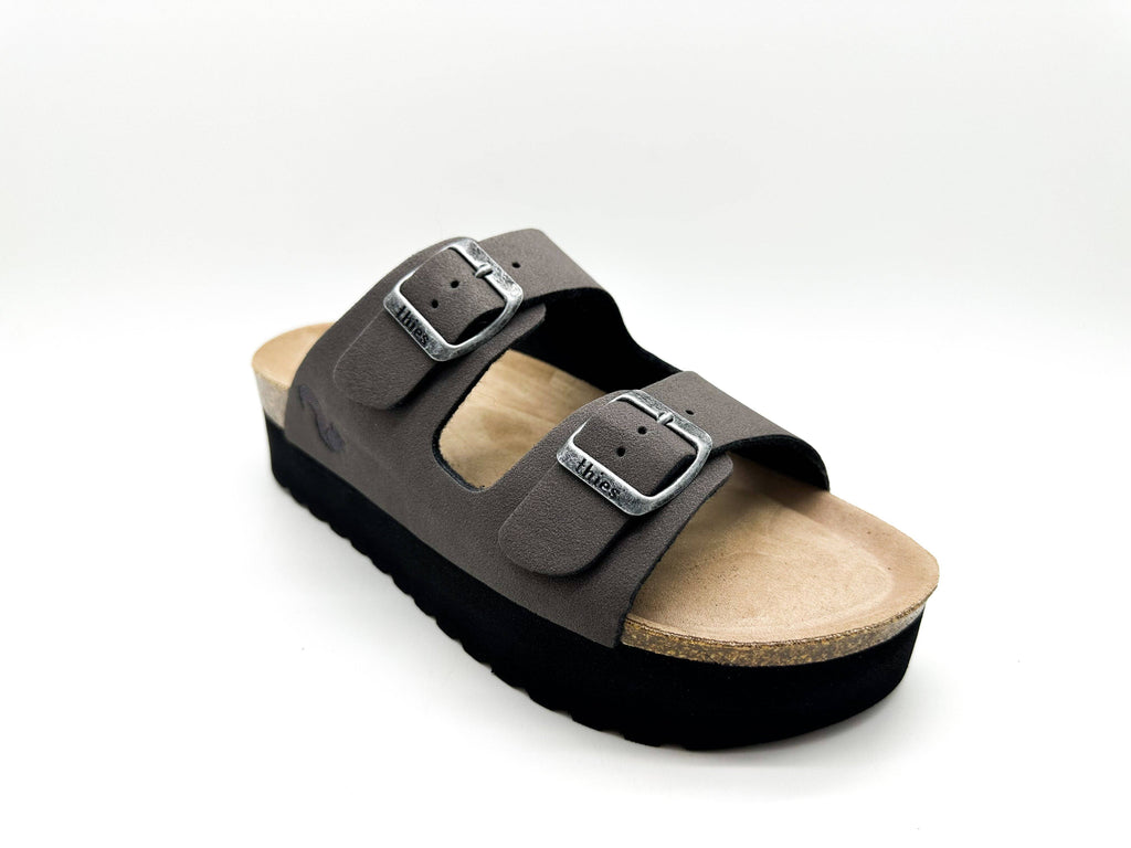 Thies 1856 ® Eco Bio Plateau Sandale vegan in Anthrazit