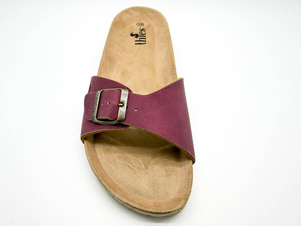 Thies 1856 ® Eco Bio Riemensandale vegan pflaumenfarben