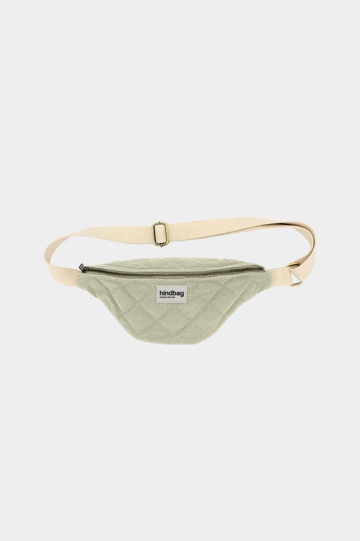 Gesteppte Gürteltasche Olivia Tonerdegrün – Detailansicht Steppung, VomKaff