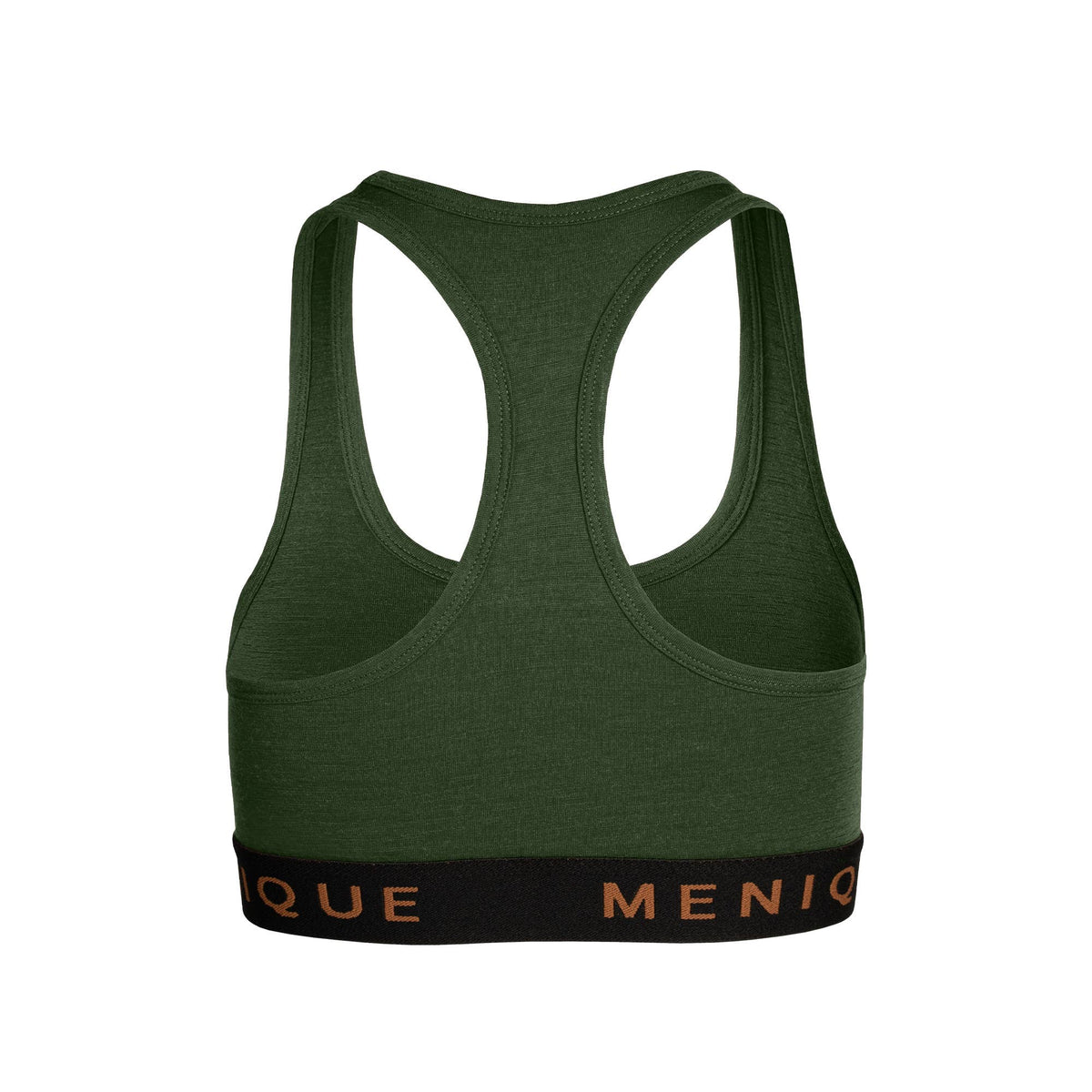 Grüner Merino Sport-BH, von hinten